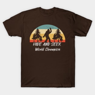 Retro Vintage Bigfoot Hide And Seek World Champion T-Shirt